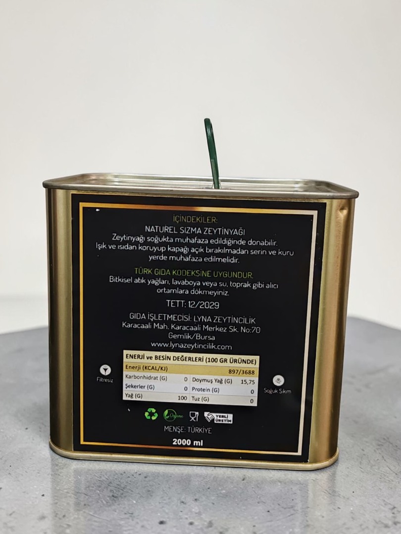 Lyna Naturel Sızma Soğuk Sıkım 2 LT Zeytinyağı