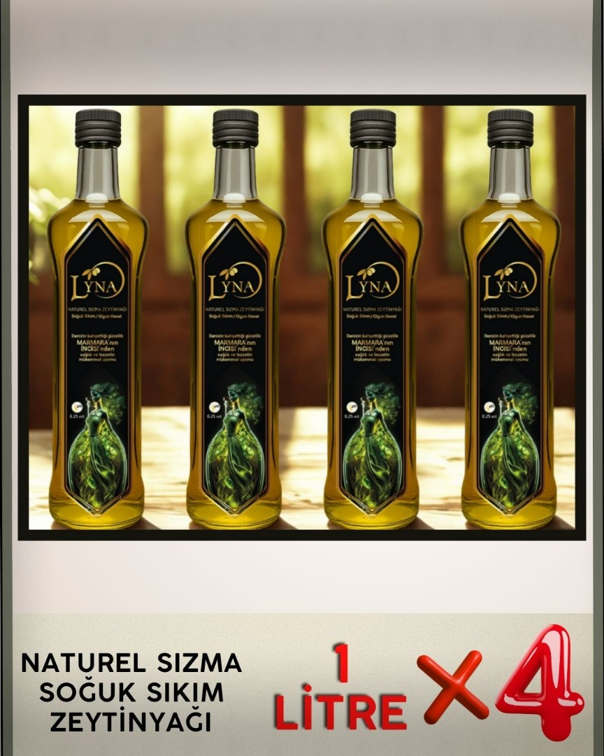 Lyna Naturel Sızma Soğuk Sıkım Zeytinyağı 1 LT 4 ADET