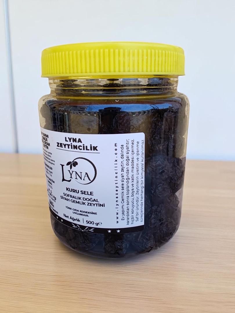 2024 Kuru Sele Gemlik Siyah Zeytin (M-S Boy, 261-320 Kalibre) -500gr