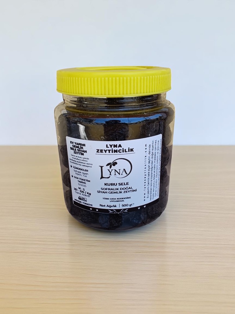 2024 Kuru Sele Gemlik Siyah Zeytin (M-S Boy, 261-320 Kalibre) -500gr
